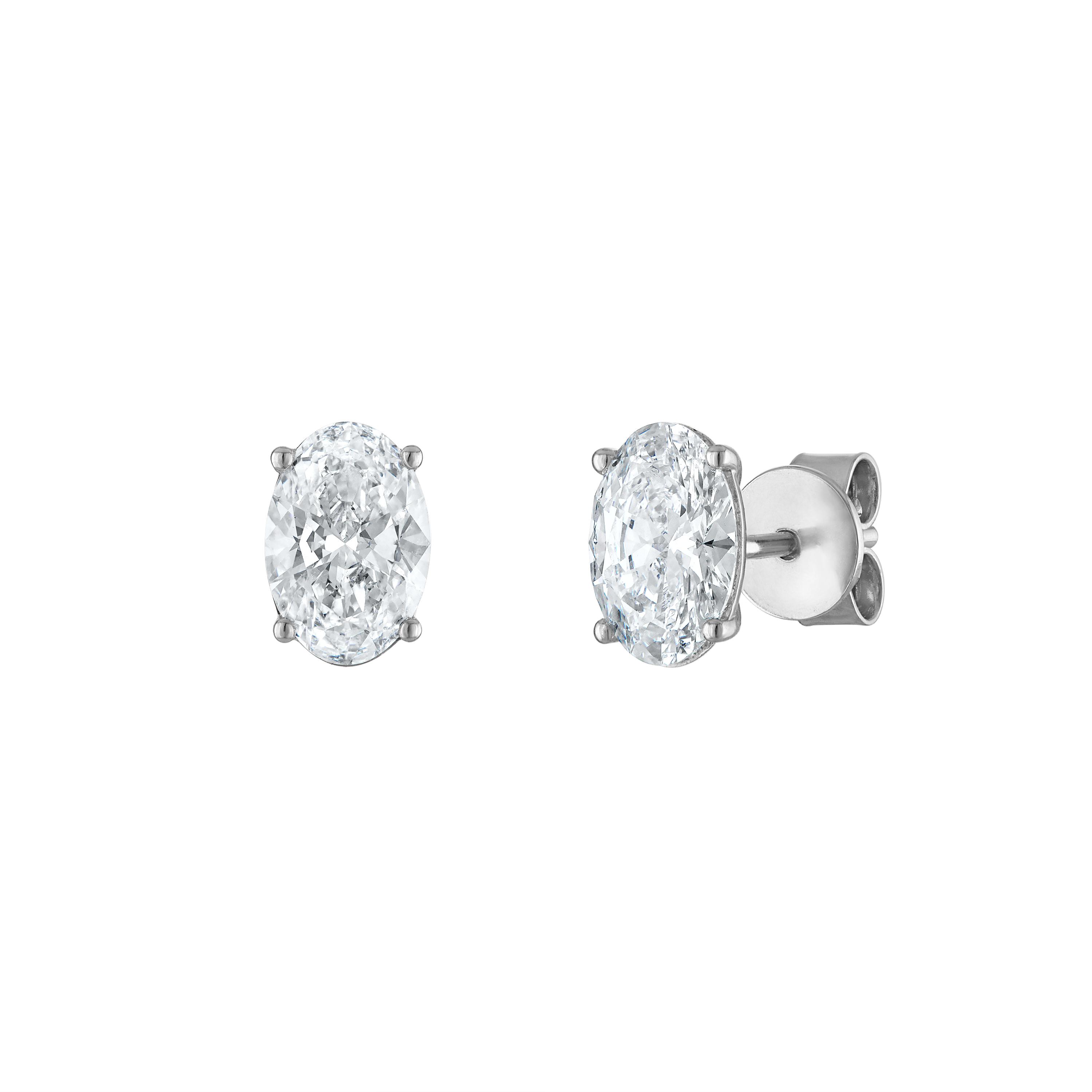 Oval Studs - 2 Carats