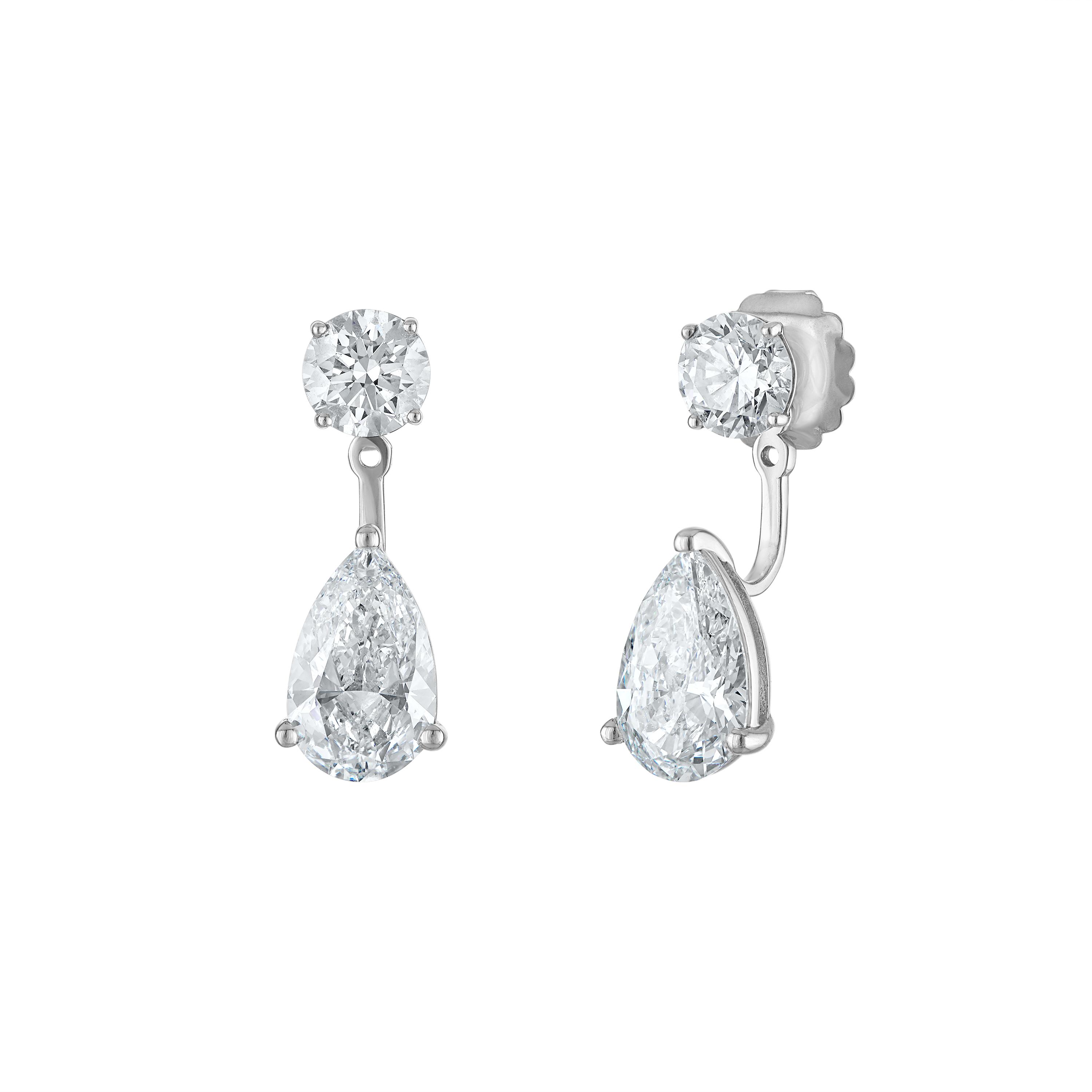 Karoline Pear Drop Earrings with Martini Studs - 9 Carats