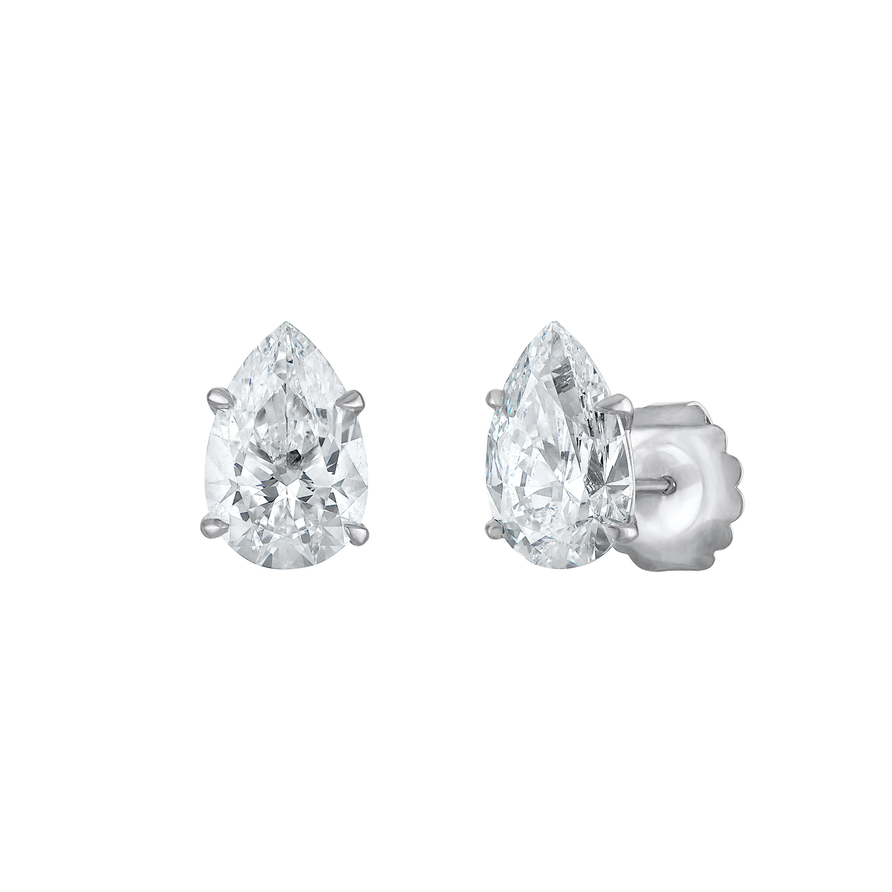 Pear Shaped Martini Studs - 8 Carats